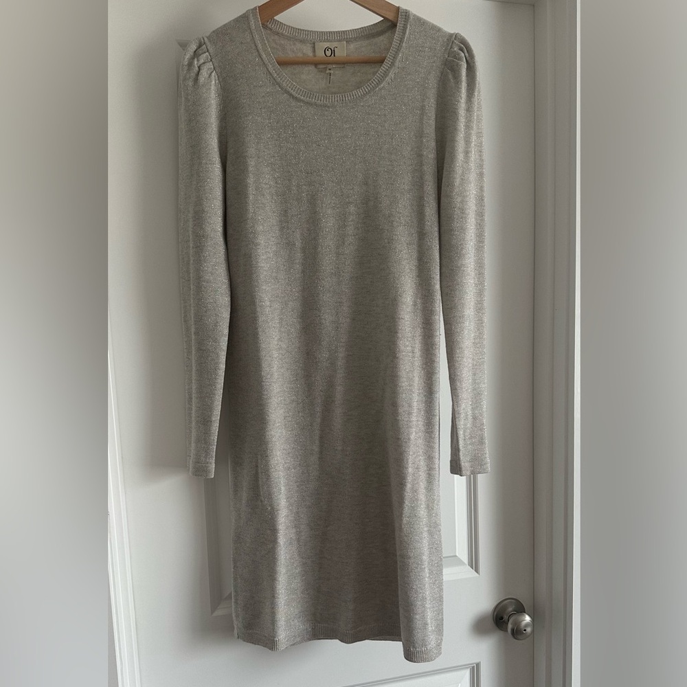 Elegant Gray Long Sleeve Dress